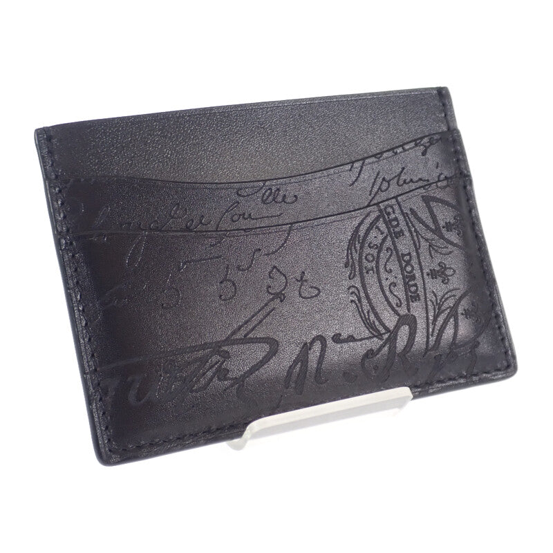 ベルルッティ Berluti バンブーネオスクリット BAMBOU_NEO-JOUR-V2 カードケース レザー ブラック メンズ【中古】【Aランク】