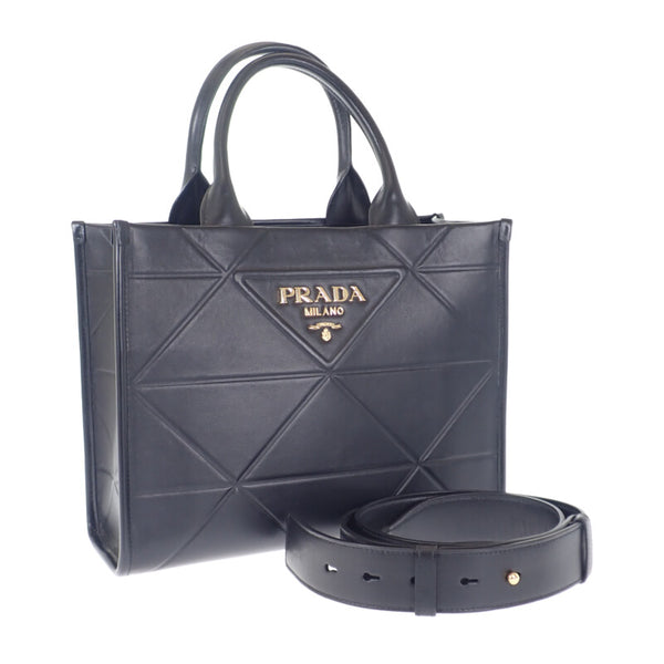 【中古】プラダ PRADA シンボルトップステッチ スモールバッグ 1BA379 2WAYバッグ ハンドバッグ  ショルダーバッグ レザー ブラック ゴールド金具 レディース【Aランク】