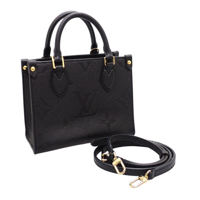 ルイヴィトン LOUIS VUITTON オンザゴーBB M46993 2WAYバッグ ハンドバッグ ショルダーバッグ モノグラムアンプラント ブラック レディース【中古】【Aランク】