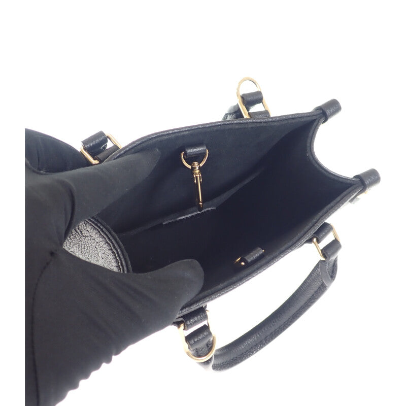 ルイヴィトン LOUIS VUITTON オンザゴーBB M46993 2WAYバッグ ハンドバッグ ショルダーバッグ モノグラムアンプラント ブラック メンズ レディース【中古】【Aランク】