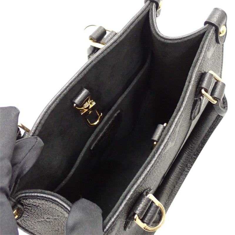 ルイヴィトン LOUIS VUITTON オンザゴーBB M46993 2WAYバッグ ハンドバッグ ショルダーバッグ モノグラムアンプラント ブラック レディース【中古】【Aランク】