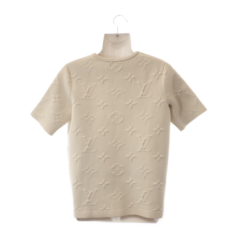 【Aランク】ルイヴィトン LOUIS VUITTON 3Dモノグラム エンボス 半袖Ｔシャツ コットン ナイロン アイボリー S メンズ 【ISEYA】