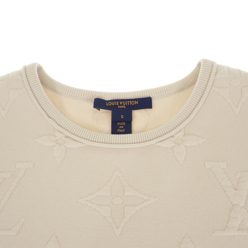 【Aランク】ルイヴィトン LOUIS VUITTON 3Dモノグラム エンボス 半袖Ｔシャツ コットン ナイロン アイボリー S メンズ 【ISEYA】