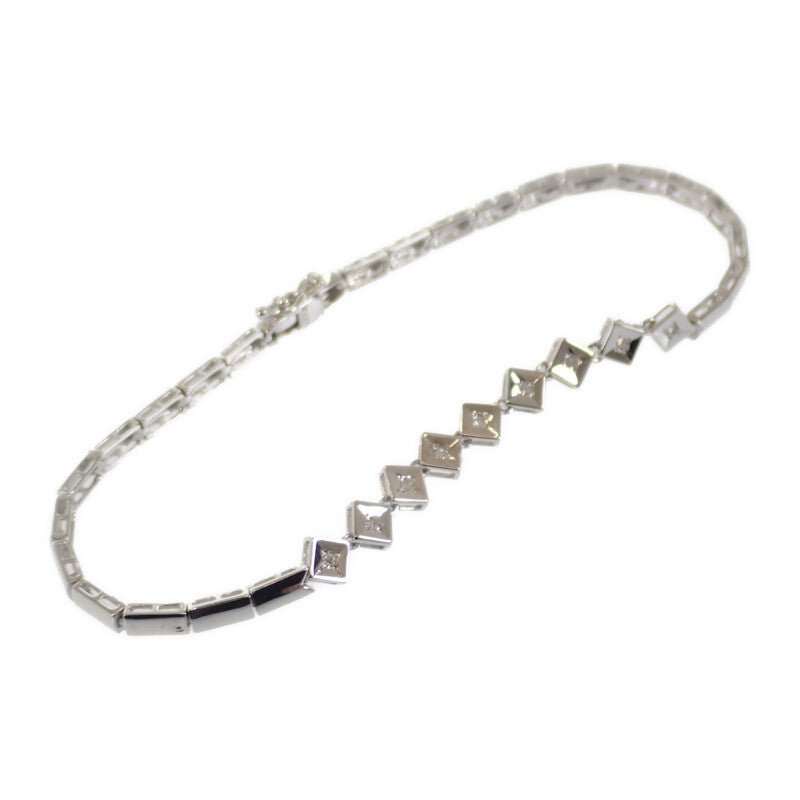 【中古】 デザイン ジュエリー  ブレスレット K14ホワイトゴールド ダイヤモンド レディース【Aランク】