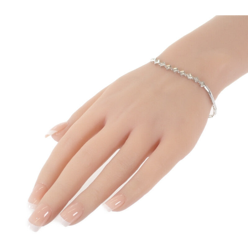 【中古】 デザイン ジュエリー  ブレスレット K14ホワイトゴールド ダイヤモンド レディース【Aランク】