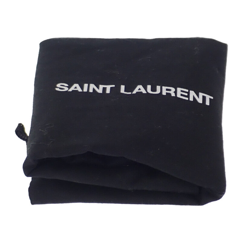 【Aランク】サンローラン SAINT LAURENT モノグラム ナローベルト スクエアバックル 612616・05・0422 ベルト カーフ ブラック ゴールド金具 90 メンズ【ISEYA】