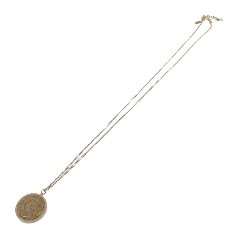 シャネル CHANEL CCコインペンダント ネックレス メタル ゴールド ベージュ レディース【中古】【ABランク】