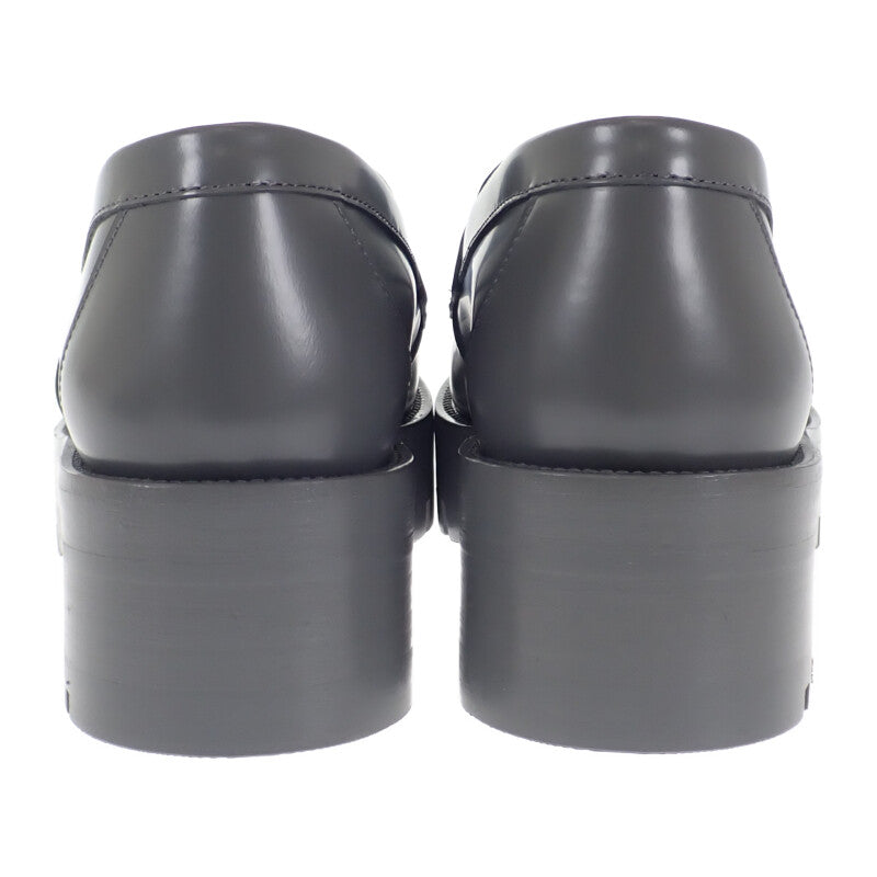 シャネル CHANEL ココマーク G45156 ローファー レザー グレー 37C 