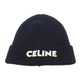 【Aランク】セリーヌ CELINE リブ編み ニット帽 2A25R535Q.38NO ニットキャップ ウール ブラック レディース メンズ ユニセックス【ISEYA】