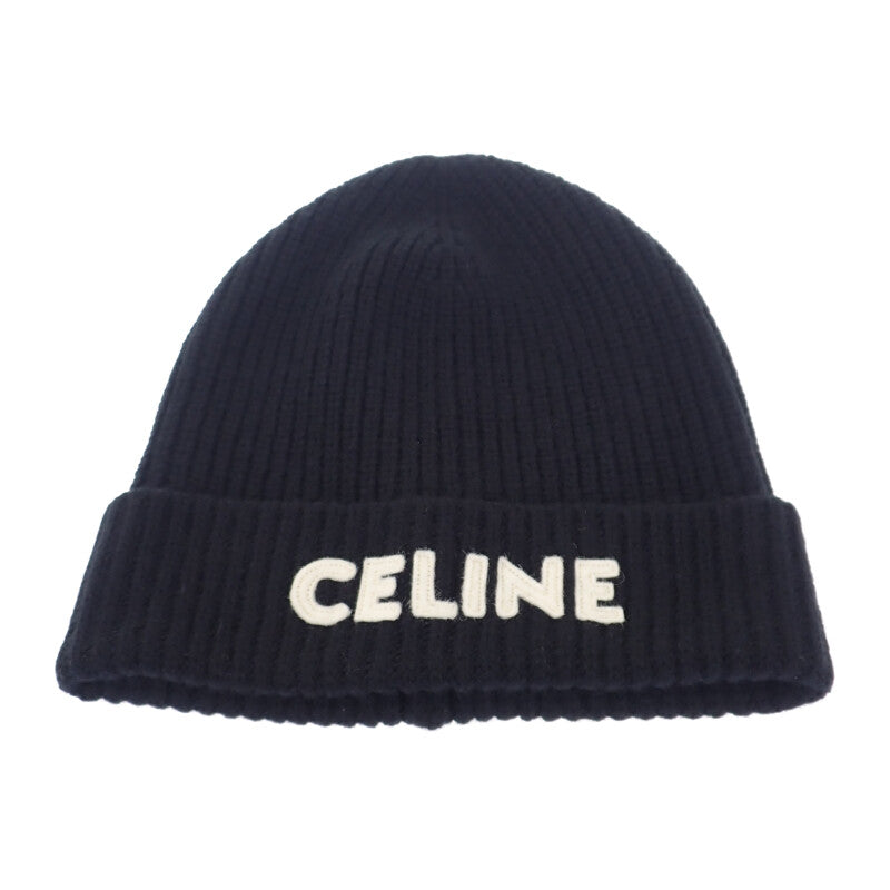 【Aランク】セリーヌ CELINE リブ編み ニット帽 2A25R535Q.38NO ニットキャップ ウール ブラック レディース メンズ ユニセックス【ISEYA】