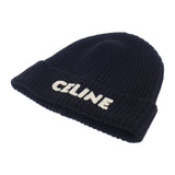 【Aランク】セリーヌ CELINE リブ編み ニット帽 2A25R535Q.38NO ニットキャップ ウール ブラック レディース メンズ ユニセックス【ISEYA】