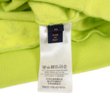 ルイヴィトン LOUIS VUITTON モノグラムプリント クルーネック M スウェット コットン ライム×ライトブルー メンズ レディース【中古】【Aランク】