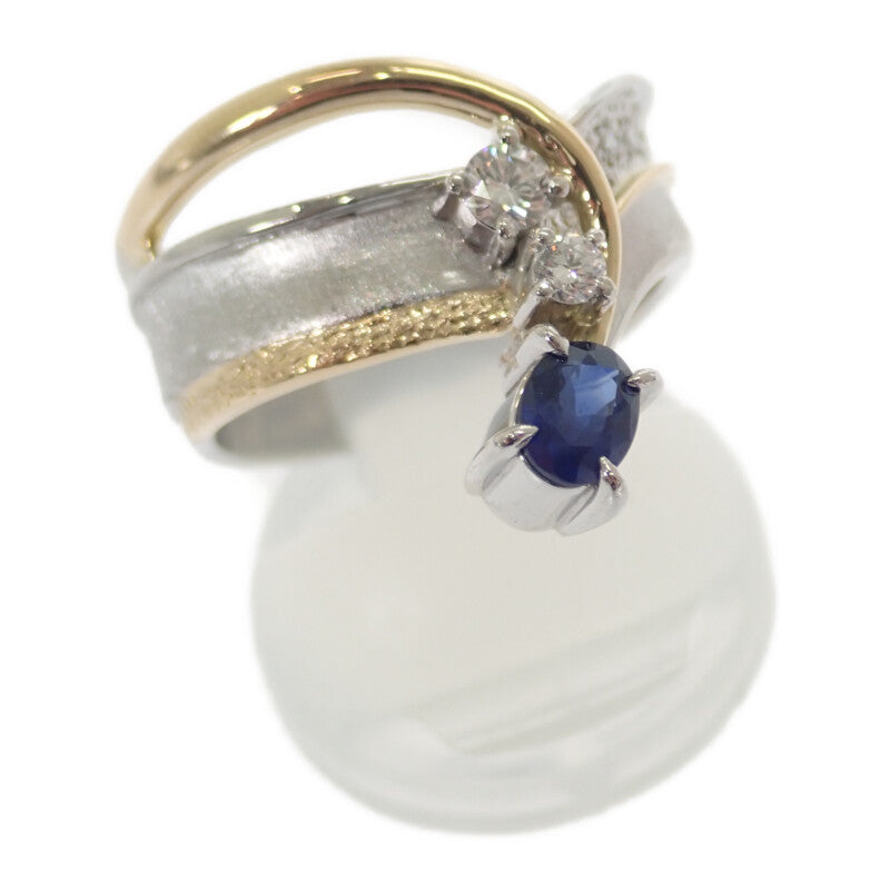 サファイア デザインリング 15.5号 K18 【中古】（中古】 K18 リング  