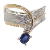 【中古】石川暢子 NOBUKO ISHIKAWA K18 as Time リング K18イエローゴールド Pt900プラチナ ゴールド シルバー ブルー 13号 サファイア ダイヤモンド レディース【Aランク】