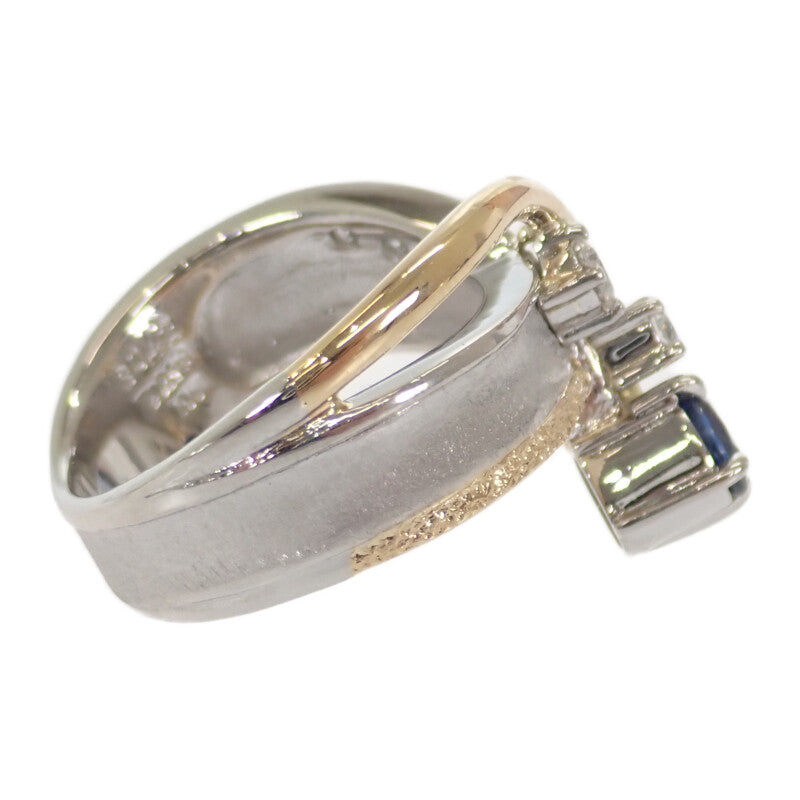 【中古】石川暢子 NOBUKO ISHIKAWA K18 as Time リング K18イエローゴールド Pt900プラチナ ゴールド シルバー ブルー 13号 サファイア ダイヤモンド レディース【Aランク】