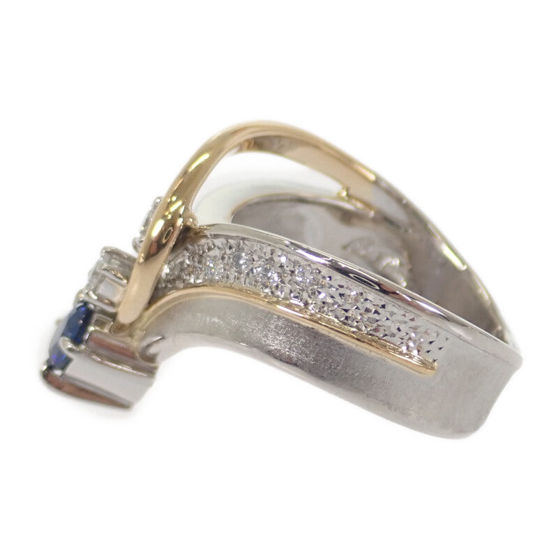 【中古】石川暢子 NOBUKO ISHIKAWA K18 as Time リング K18イエローゴールド Pt900プラチナ ゴールド シルバー ブルー 13号 サファイア ダイヤモンド レディース【Aランク】