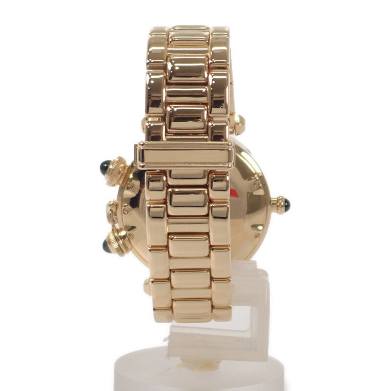 カルティエ CARTIER パシャ ムーンデイト アラーム 1990年製 正規メンテナンス済 W30011 腕時計 K18イエローゴールド クオーツ ブルー文字盤 メンズ【中古】【Aランク】