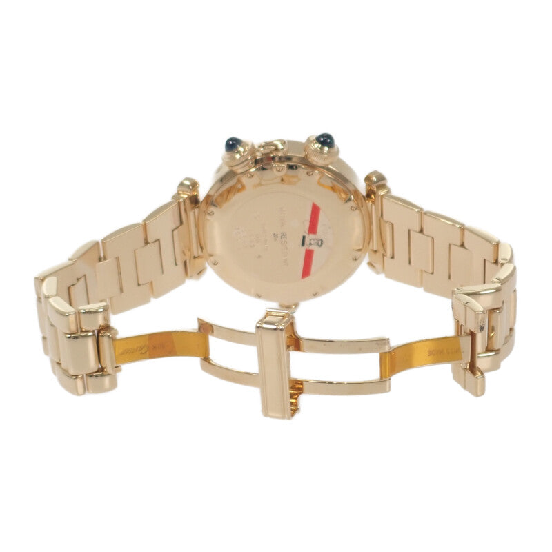 カルティエ CARTIER パシャ ムーンデイト アラーム 1990年製 正規メンテナンス済 W30011 腕時計 K18イエローゴールド クオーツ ブルー文字盤 メンズ【中古】【Aランク】