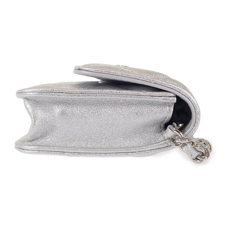 シャネル CHANEL スター チェーンベルトバッグ ミニ 2WAYバッグ ショルダーバッグ ラムスキン シルバー シルバー金具 レディース【中古】【Aランク】