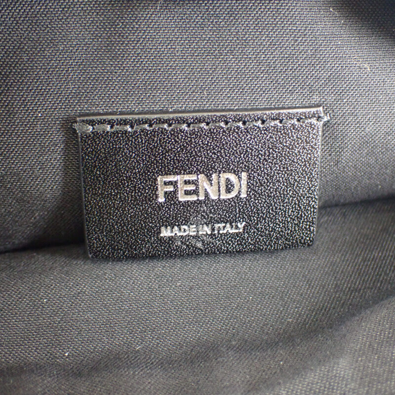 フェンディ FENDI レザーベルトバッグ 7VA605-0AMAC ボディバッグ レザー ブラック シルバー金具 メンズ【中古】【Aランク】