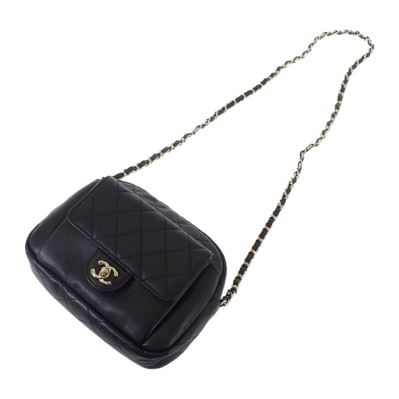 【ABランク】シャネル CHANEL カメラバッグ AS0006 ショルダーバッグ キャビアスキン ブラック ファスナー ゴールド金具 レディース【ISEYA】