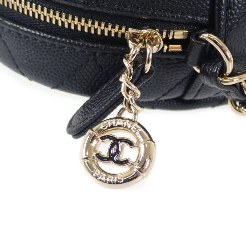 【ABランク】シャネル CHANEL カメラバッグ AS0006 ショルダーバッグ キャビアスキン ブラック ファスナー ゴールド金具 レディース【ISEYA】