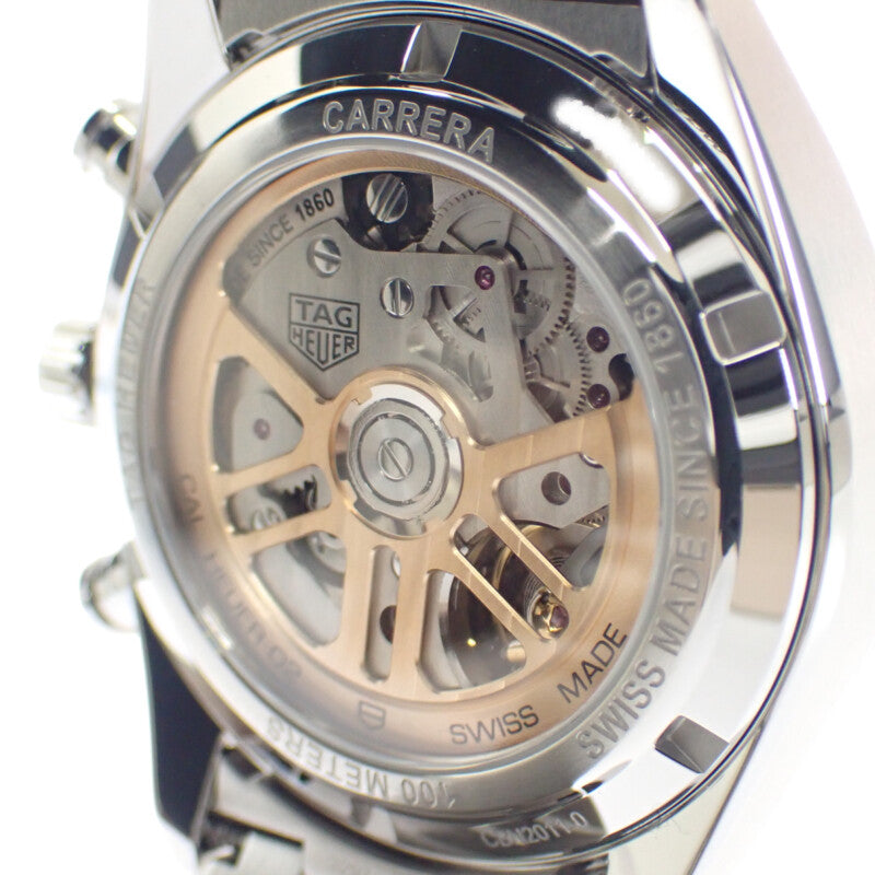 タグホイヤー TAG HEUER カレラ キャリバーホイヤー02 クロノグラフ CBN2011.BA0642 腕時計 ステンレススチール 自動巻き ブルー文字盤 メンズ【中古】【Aランク】