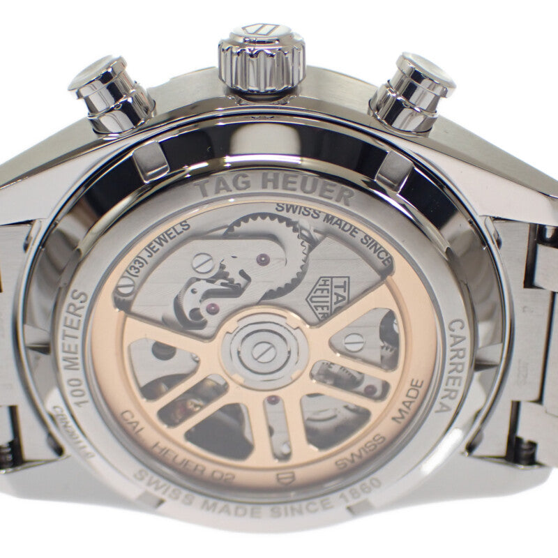 タグホイヤー TAG HEUER カレラ キャリバーホイヤー02 クロノグラフ CBN2011.BA0642 腕時計 ステンレススチール 自動巻き ブルー文字盤 メンズ【中古】【Aランク】