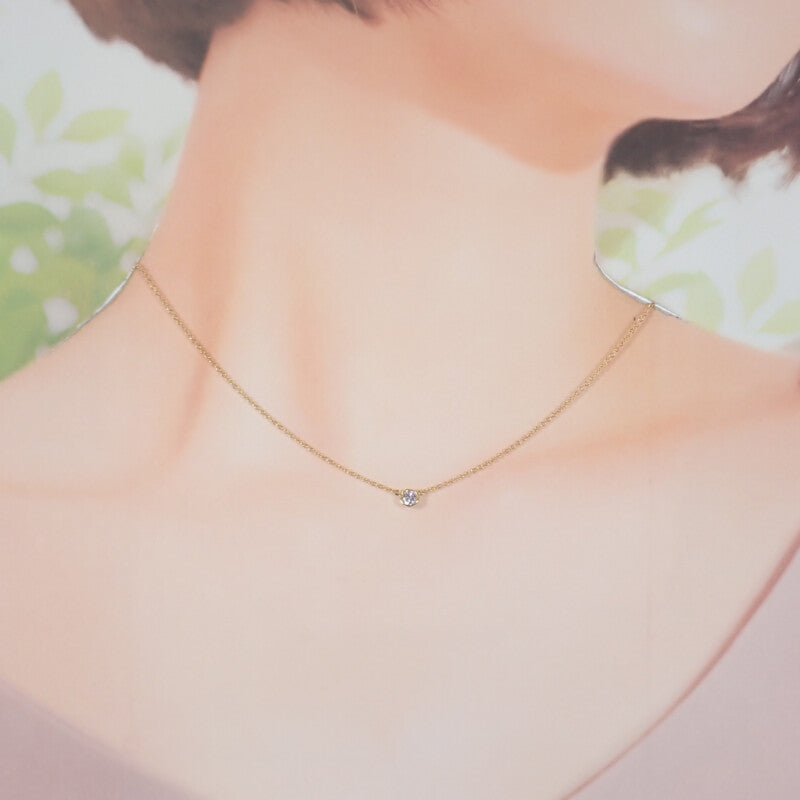 【Aランク】ティファニー TIFFANY&Co. バイザヤード ペンダント ネックレス K18イエローゴールド ダイヤモンド レディース【ISEYA】