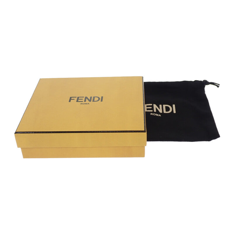 【ABランク】フェンディ FENDI FF ダイヤモンド 8M0489ADYMF13VK カードケース レザー ブラウン ゴールド金具 メンズ レディース【ISEYA】