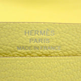 エルメス HERMES ベアン W刻印 カードケース シェーブル イエロー系 シルバー金具 レディース【中古】【Aランク】