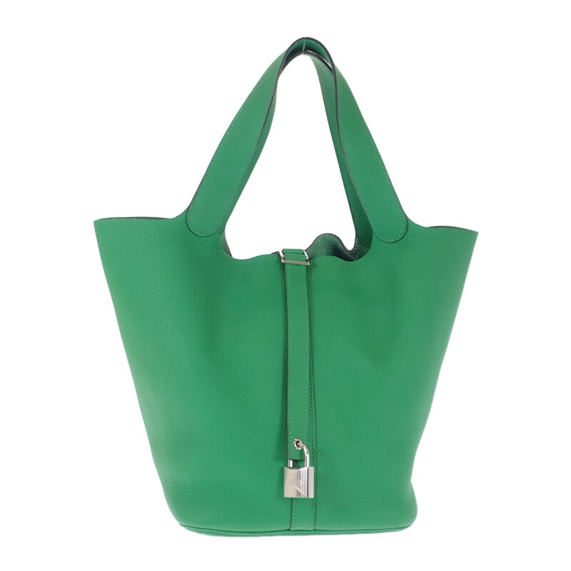 エルメス HERMES ピコタンロック GM ハンドバッグ トリヨンクレマンス バンブー グリーン シルバー金具 レディース【中古】【Aランク】