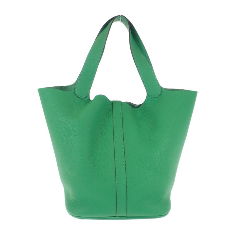 エルメス HERMES ピコタンロック GM ハンドバッグ トリヨンクレマンス バンブー グリーン シルバー金具 レディース【中古】【Aランク】