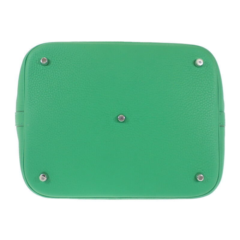 エルメス HERMES ピコタンロック GM ハンドバッグ トリヨンクレマンス バンブー グリーン シルバー金具 レディース【中古】【Aランク】