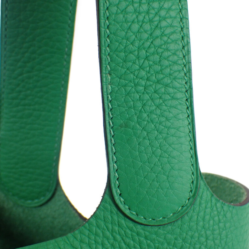 エルメス HERMES ピコタンロック GM ハンドバッグ トリヨンクレマンス バンブー グリーン シルバー金具 レディース【中古】【Aランク】