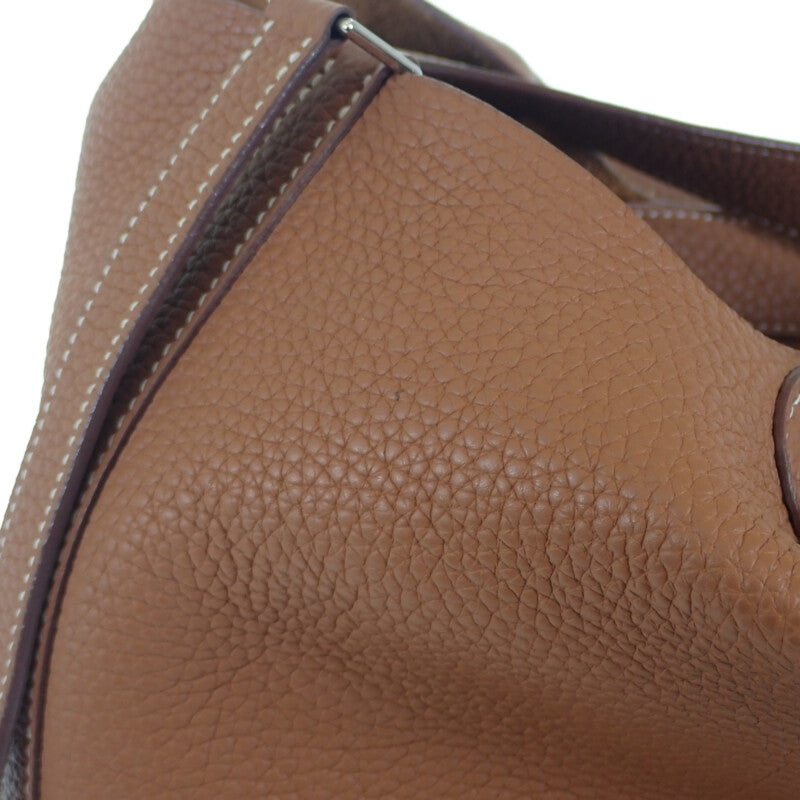 エルメス HERMES ピコタンロック MM H060991CK37 ハンドバッグ トリヨンクレマンス ゴールド シルバー金具 レディース【中古】【ABランク】