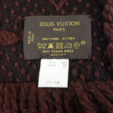 【ABランク】ルイヴィトン LOUIS VUITTON エシャルプ ロゴマニアマフラー 413287 マフラー ウール シルク ブラウン レディース ユニセックス【ISEYA】