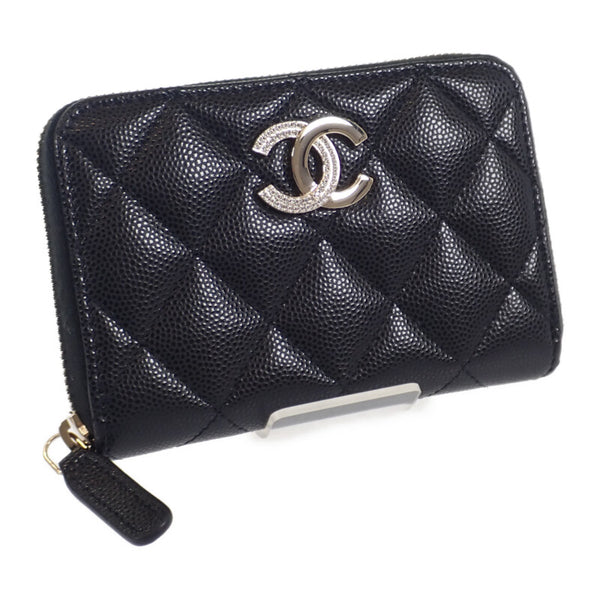 【Aランク】シャネル CHANEL ジップ付コインパース AP4177B1769794305 コインケース グレインカーフレザー ブラック ゴールド金具 レディース【ISEYA】