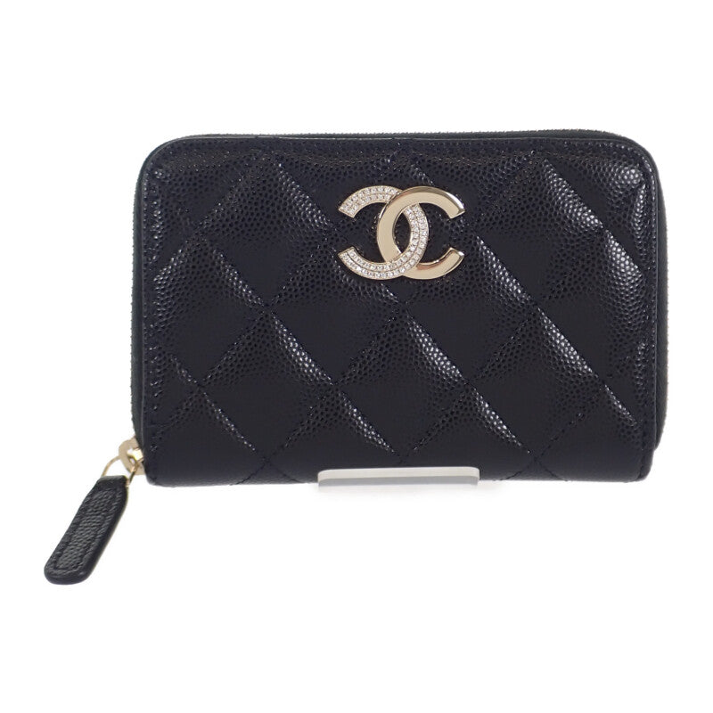 【Aランク】シャネル CHANEL ジップ付コインパース AP4177B1769794305 コインケース グレインカーフレザー ブラック ゴールド金具 レディース【ISEYA】