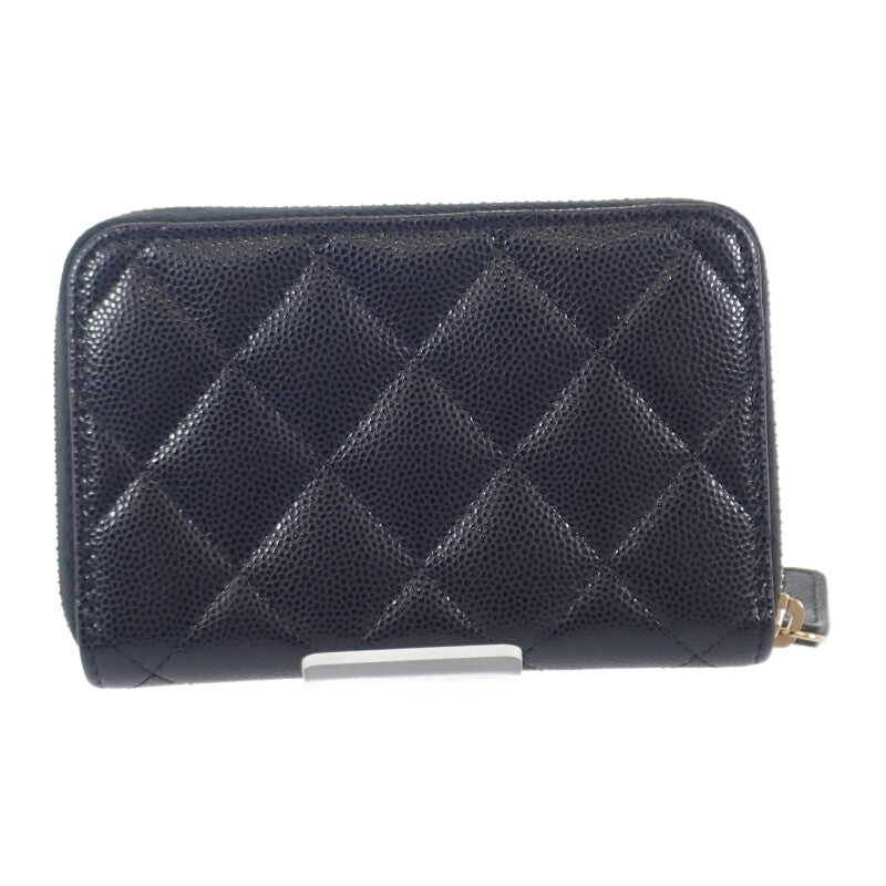 【Aランク】シャネル CHANEL ジップ付コインパース AP4177B1769794305 コインケース グレインカーフレザー ブラック ゴールド金具 レディース【ISEYA】