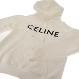 【Aランク】セリーヌ CELINE ルーズ フーディ スウェット パーカー コットン ホワイト S メンズ レディース ユニセックス【ISEYA】