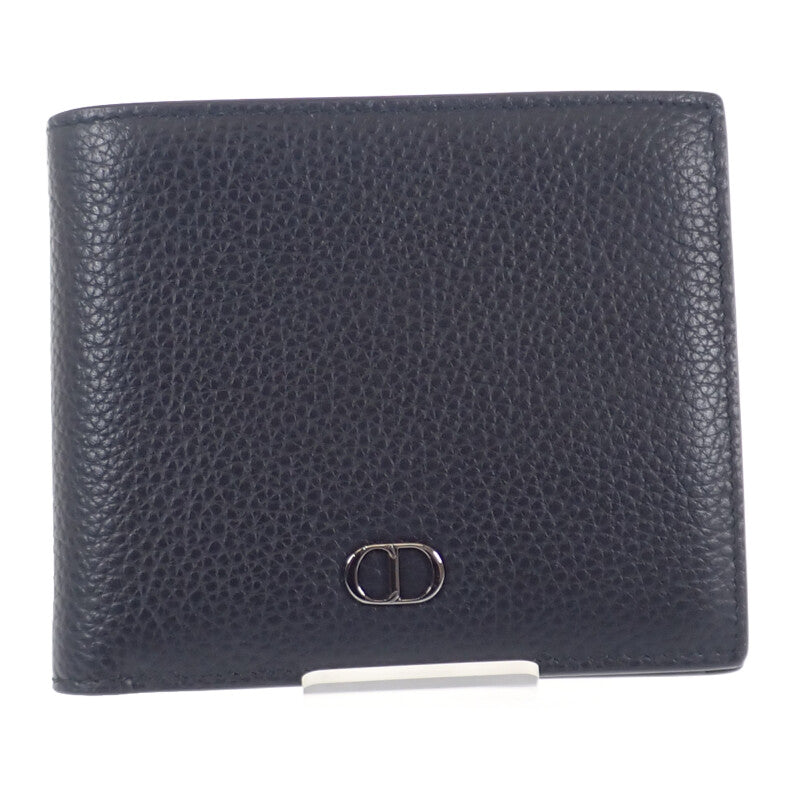 ディオール Dior CD Icon ウォレット 2ESBC027CDI_H00N 二つ折り財布 グレインカーフレザー ブラック メンズ【中古】【Aランク】