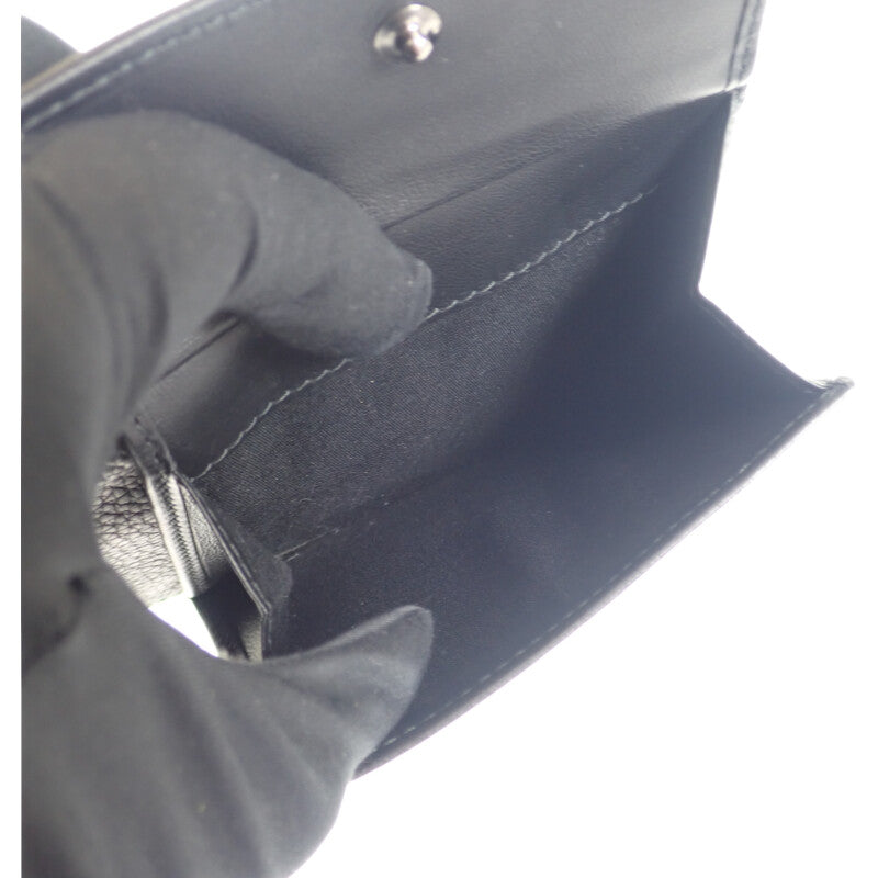 ディオール Dior CD Icon ウォレット 2ESBC027CDI_H00N 二つ折り財布 グレインカーフレザー ブラック メンズ【中古】【Aランク】