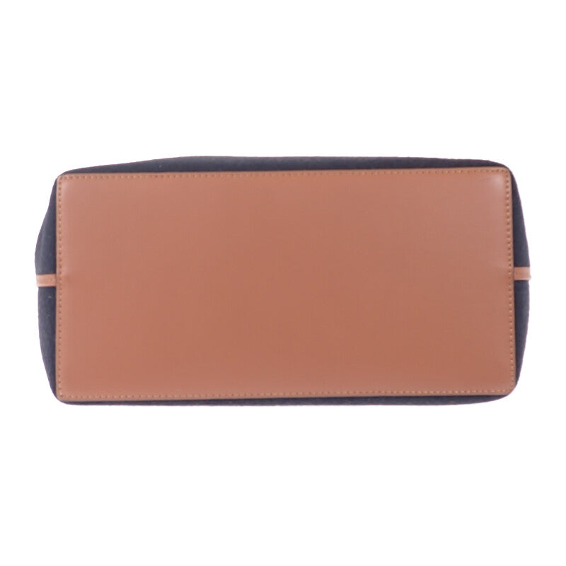 ロエベ ネイビー レザー トートバッグ ロゴ入り LOEWE（ロエベ） アナグラム トートバッグ ショルダーバッグ ネイビー