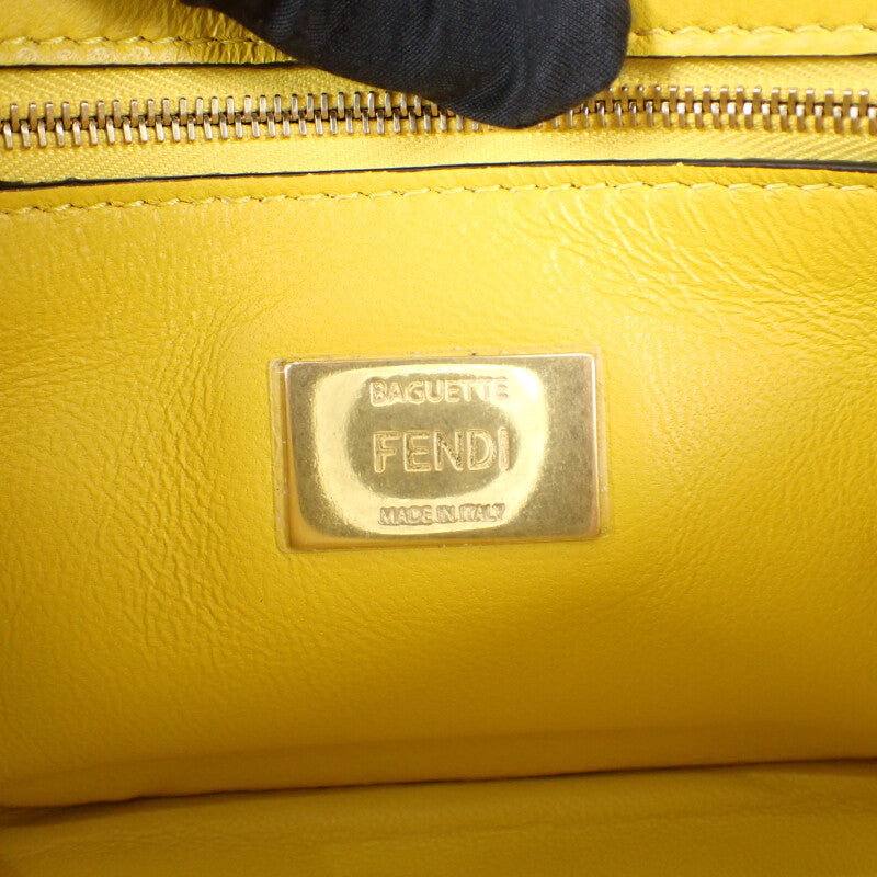 【SAランク】フェンディ FENDI バゲットチェーン ミディ 8BR793_AH9C_F1E8V ショルダーバッグ ２WAYバッグ レザー イエロー ゴールド金具 レディース【ISEYA】