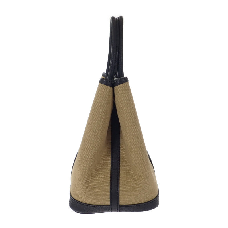 エルメス HERMES ガーデンパーティ TPM 30 W刻印 ハンドバッグ トワルミリタリー トレンチ ブラック レディース【中古】【Aランク】