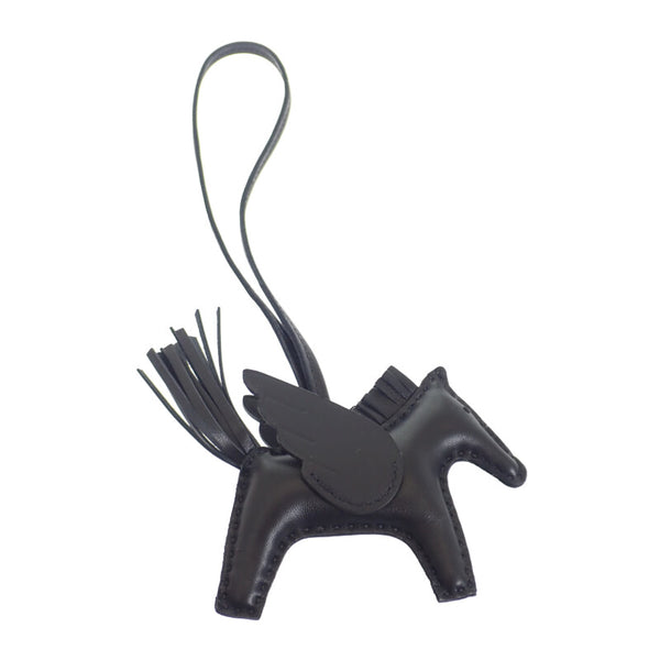 エルメス HERMES ロデオペガサス PM W刻印 バッグチャーム アニョーミロ ブラック ソーブラック レディース メンズ【中古】【SAランク】