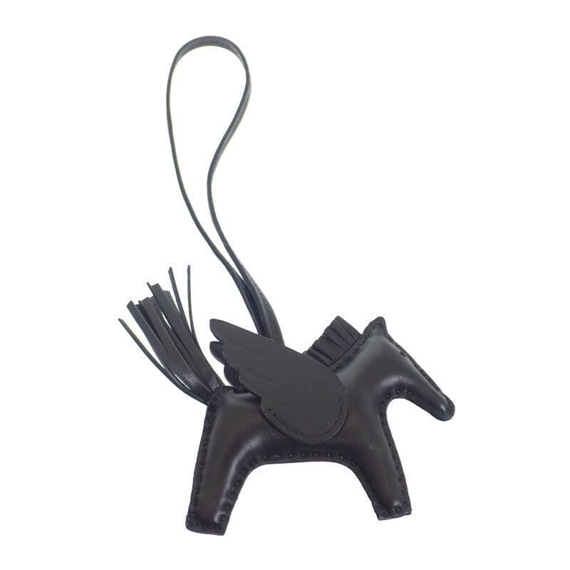 エルメス HERMES ロデオペガサス PM W刻印 バッグチャーム アニョーミロ ブラック ソーブラック レディース メンズ【中古】【SAランク】