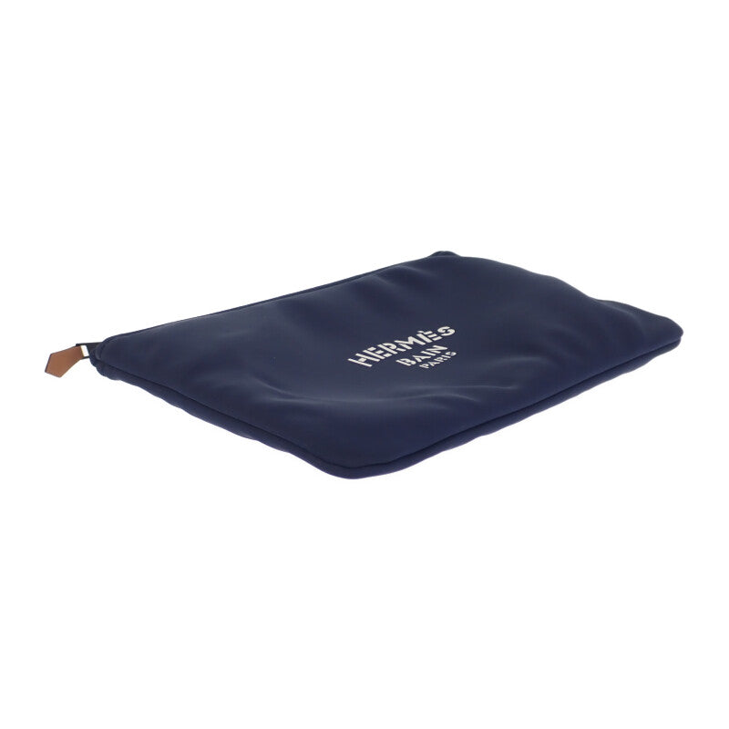 【中古】エルメス HERMES トゥルースフラット MM ネオバン ポーチ ナイロン ポリウレタン ネイビー  レディース【ABランク】