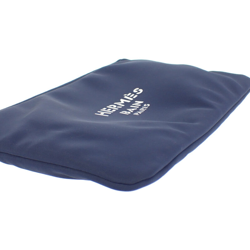 【中古】エルメス HERMES トゥルースフラット MM ネオバン ポーチ ナイロン ポリウレタン ネイビー  レディース【ABランク】